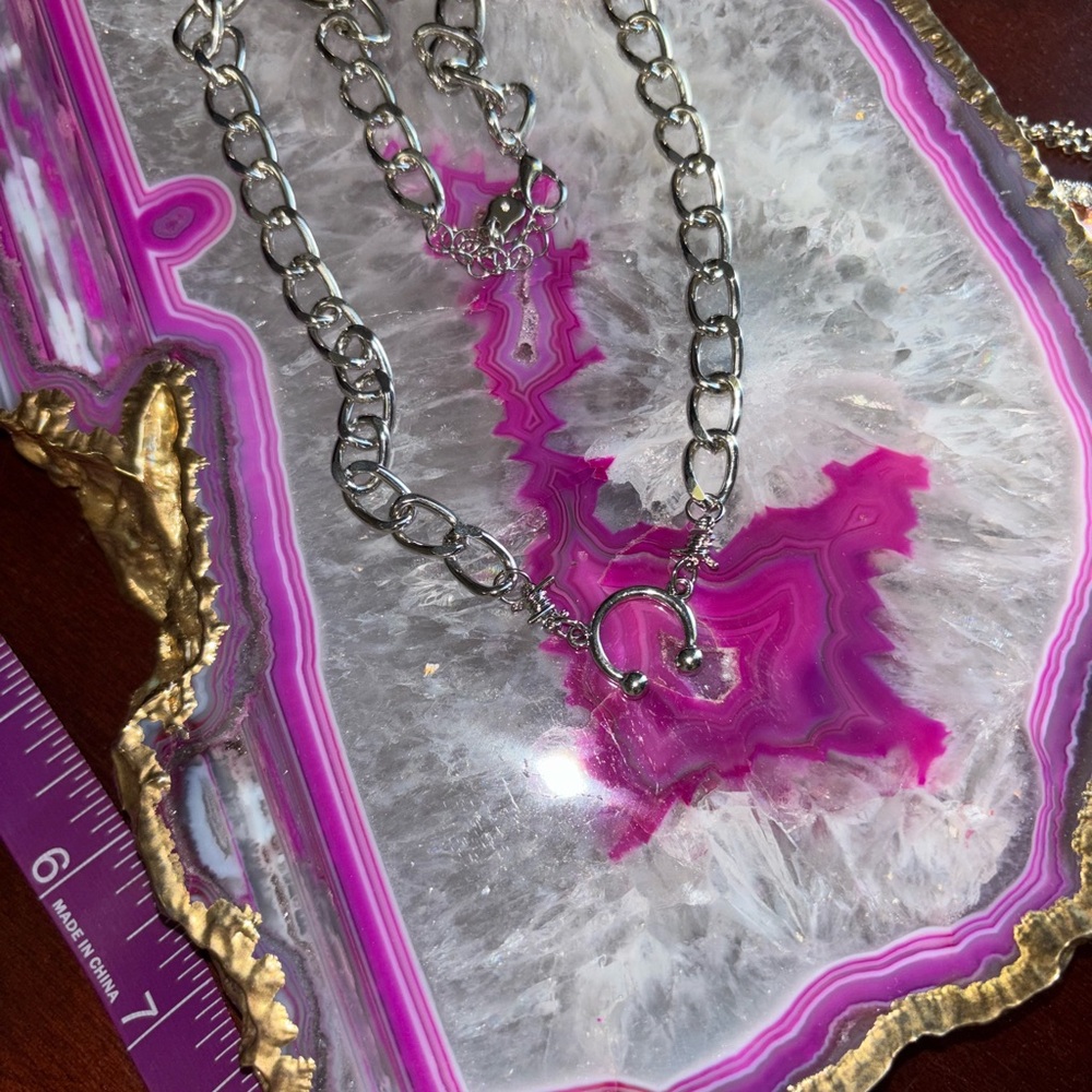 Silver Chain Necklace Pendant choker